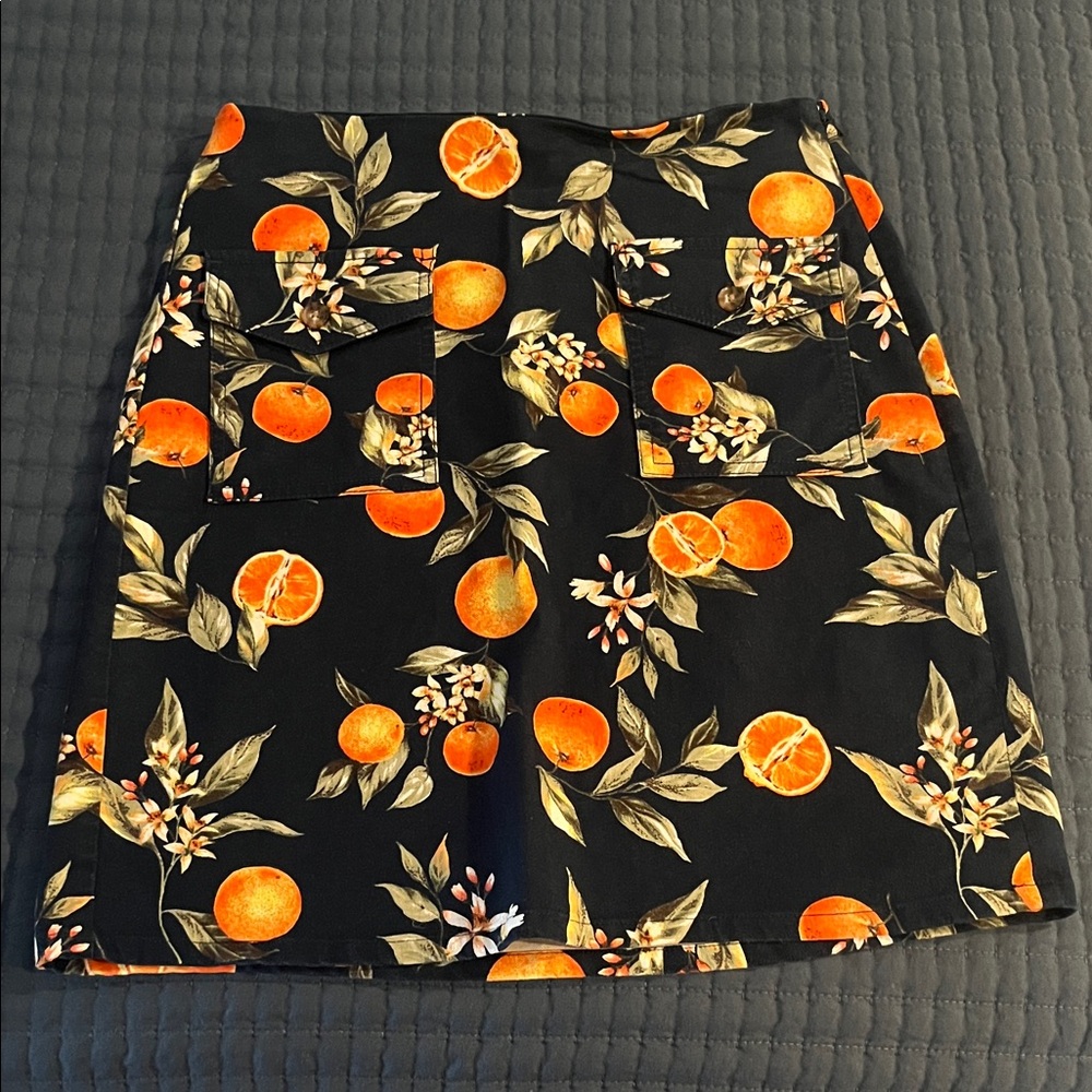 LOFT Blue and Orange Mini Skirt